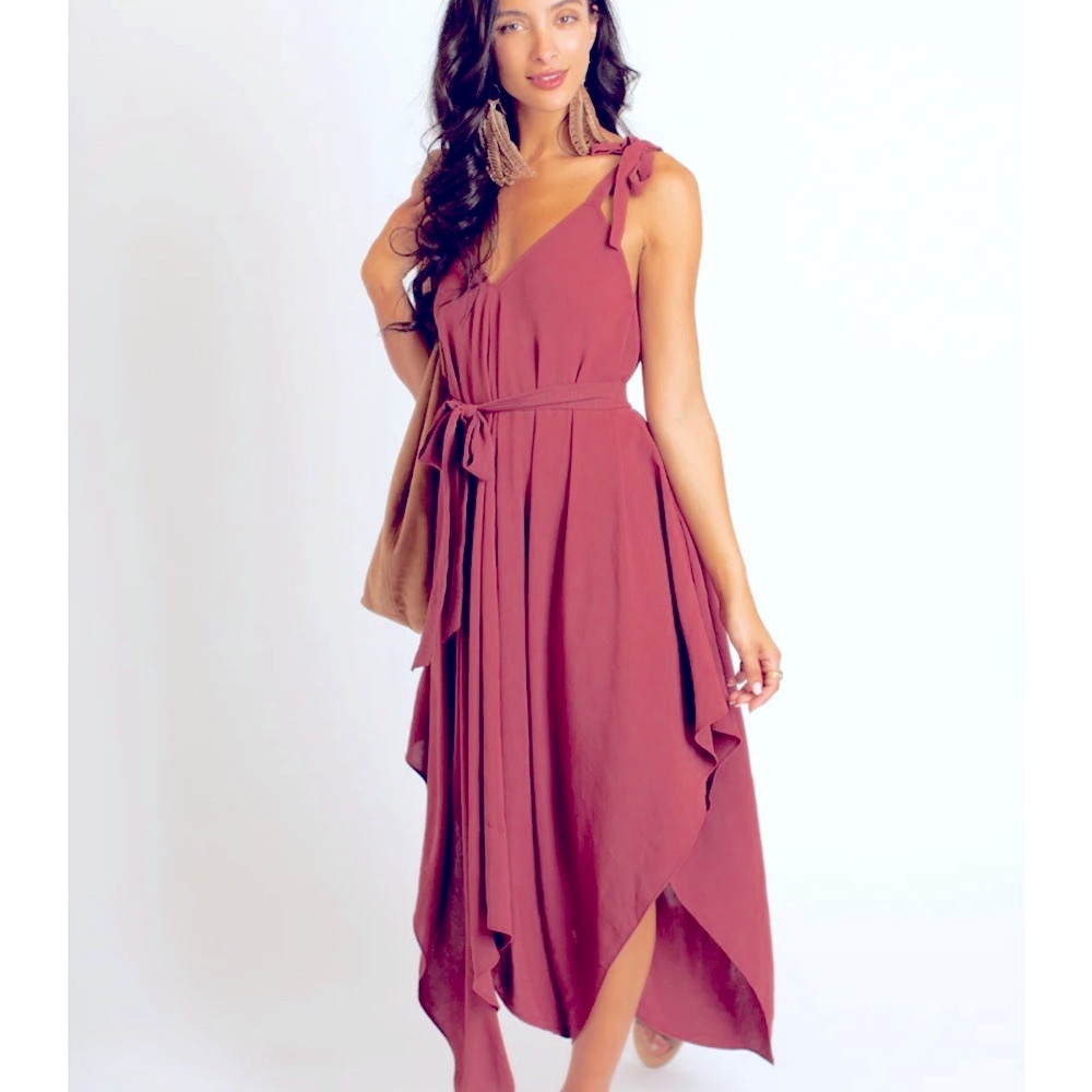 Orange Asymmetrical One Shoulder Maxi Dress